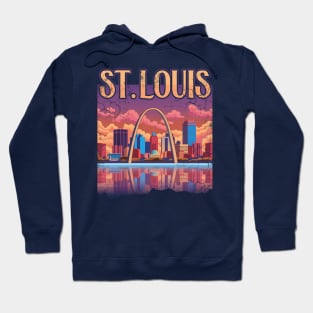 St Louis Gateway Arch City Skyline Art Hoodie